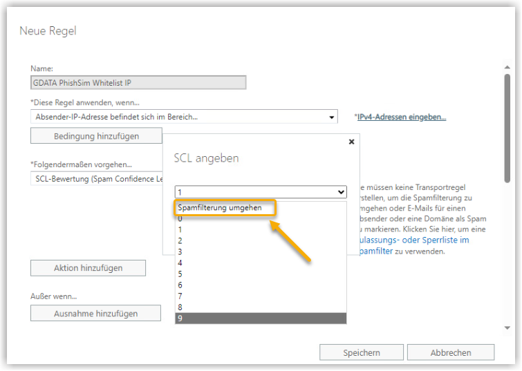 Exchange Admin Center Spamfilterung umgehen