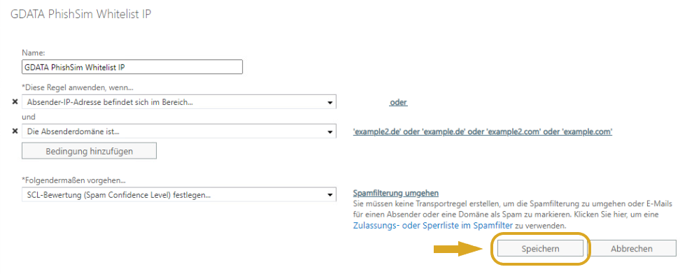 Exchange Admin Center Spamfilterung umgehen