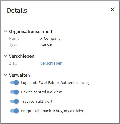 Detailansicht OU