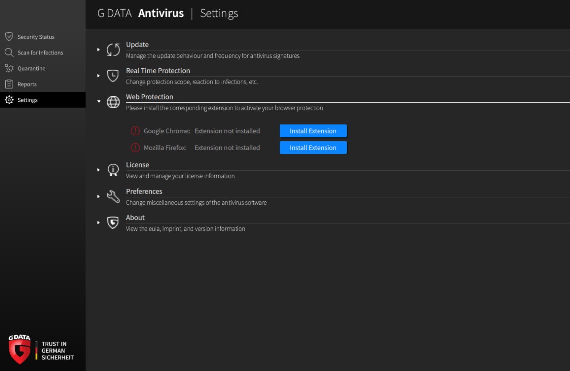 Enable web protection on Mac