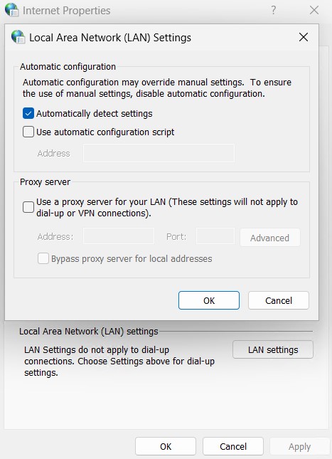 No connection for upadte