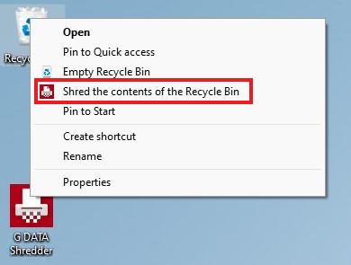 Utilize G DATA Shredder