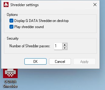 Utilize G DATA Shredder