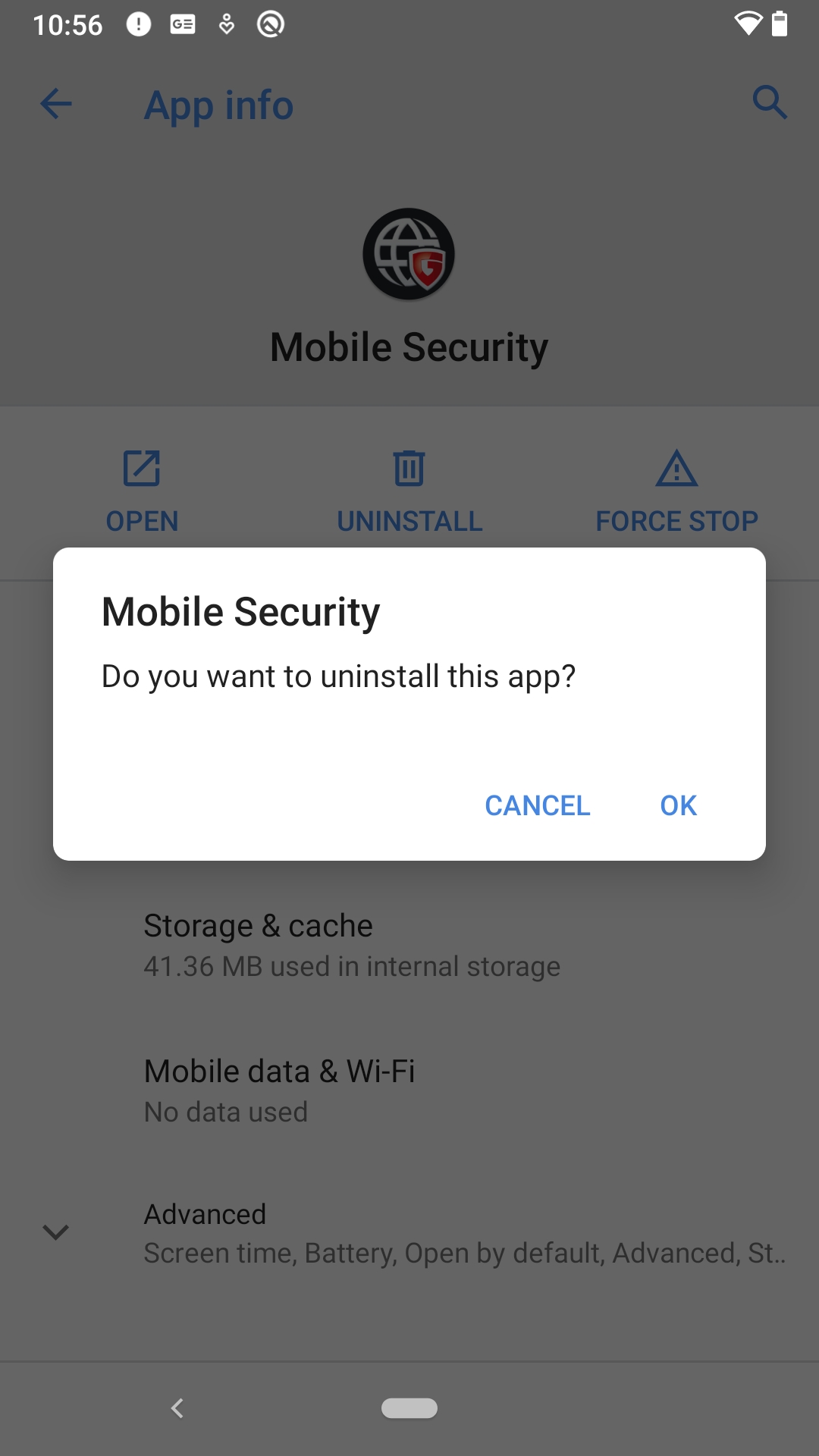 Uninstalling MSA