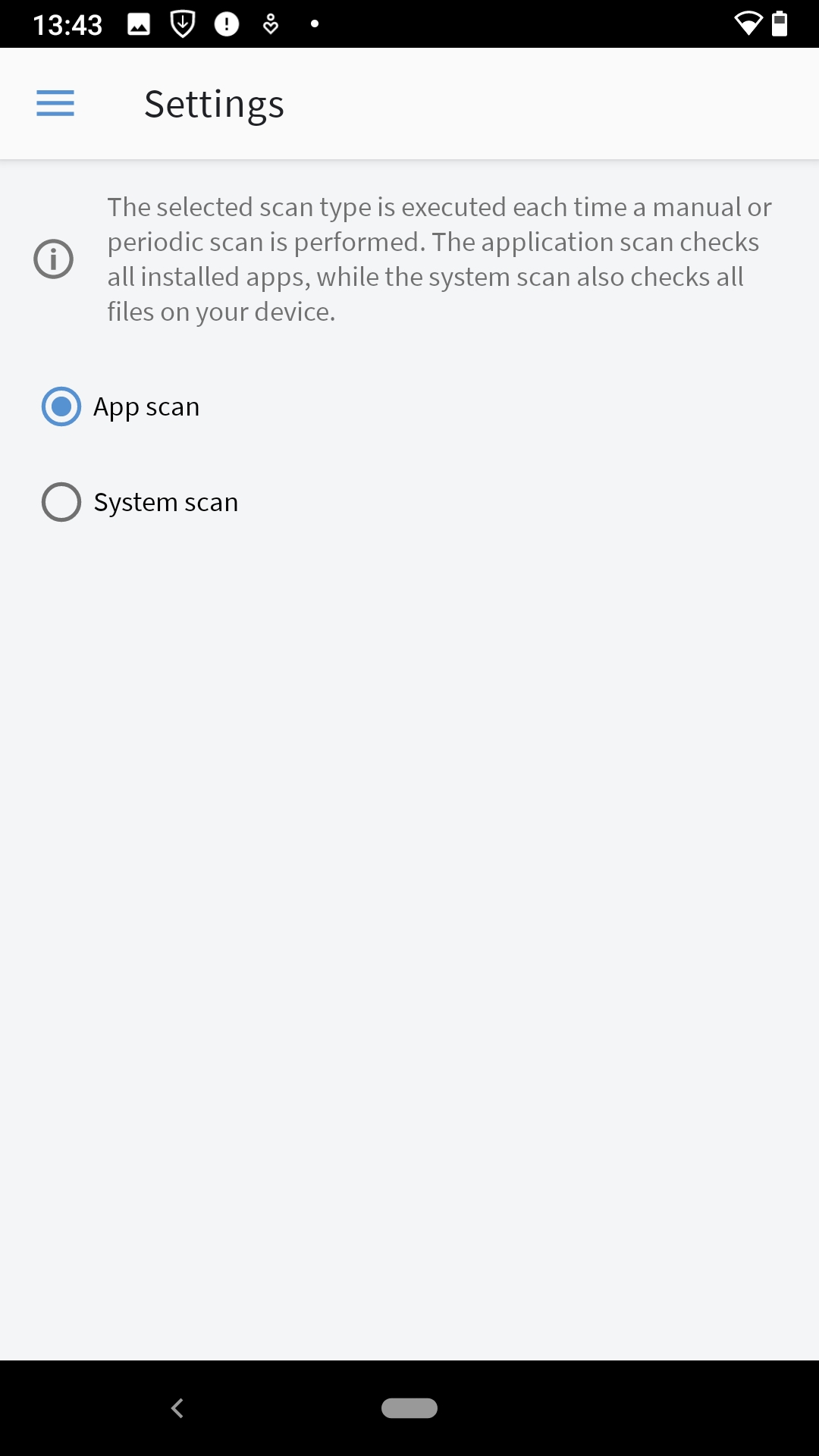 On demand scan