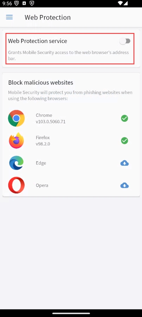 Restricted settings