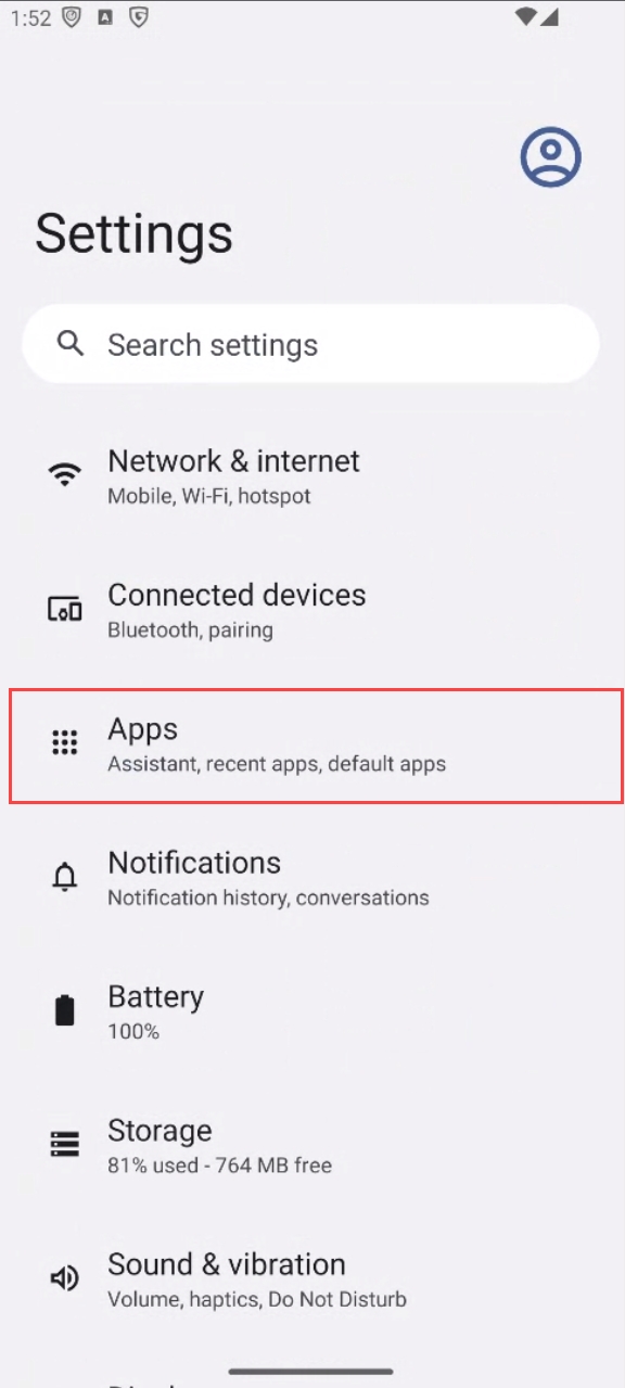 Restricted settings