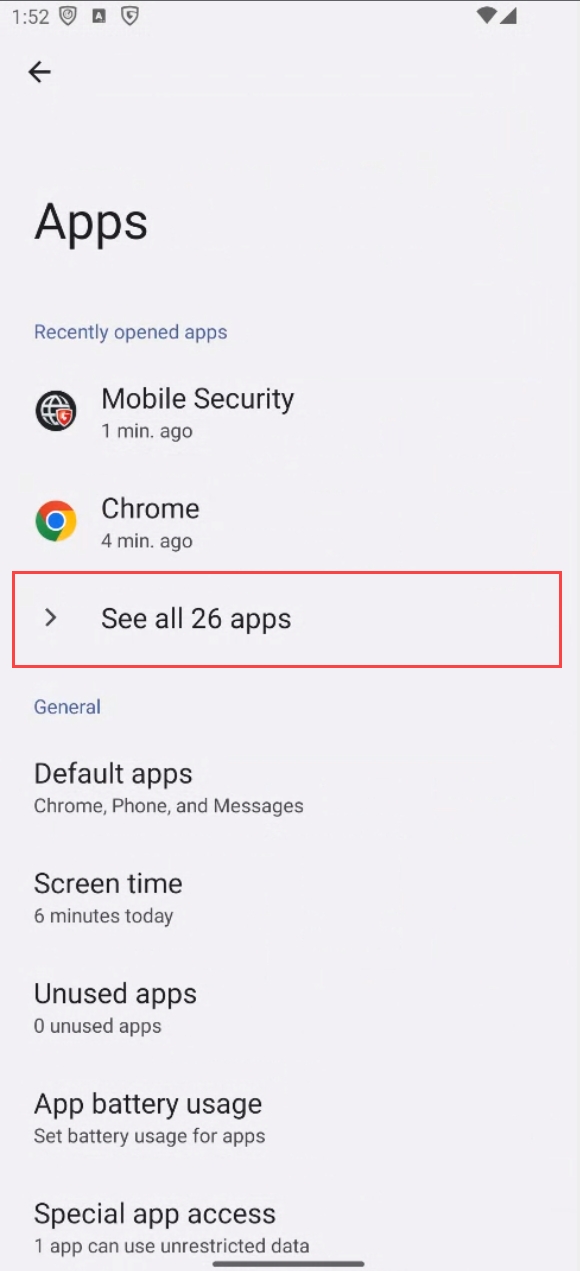 Restricted settings