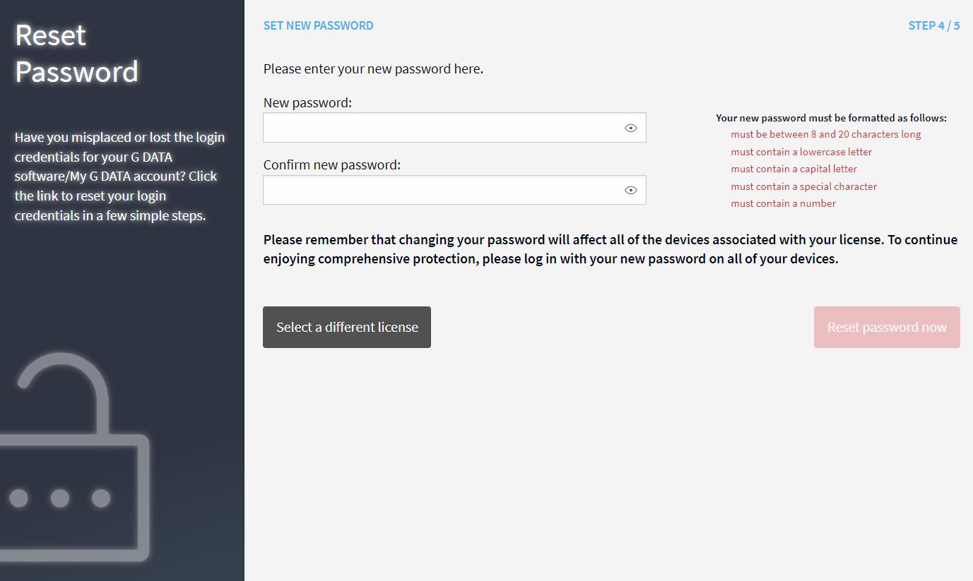 Enter new Password