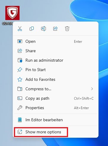 Utilize G DATA Shredder