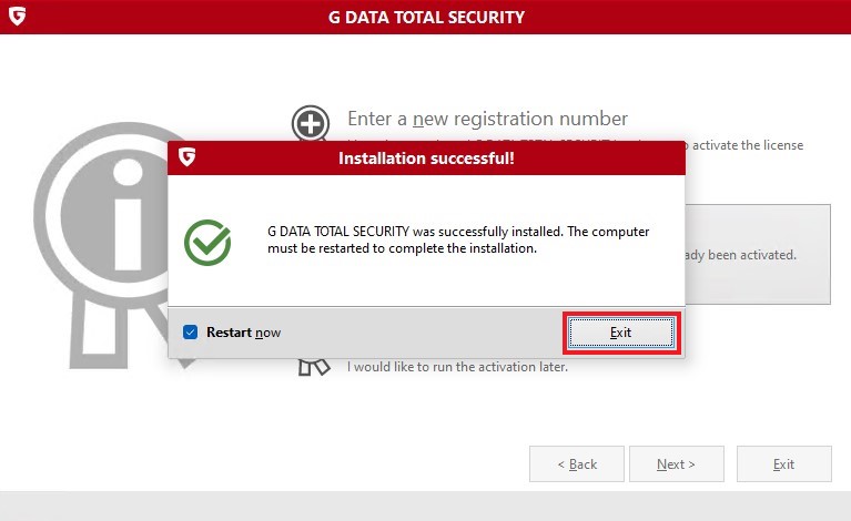 Total Security Install Registration Successful GER 2019