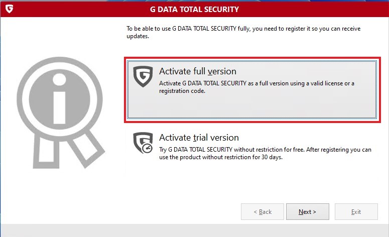 Total Security Install Version Selection GER 2019