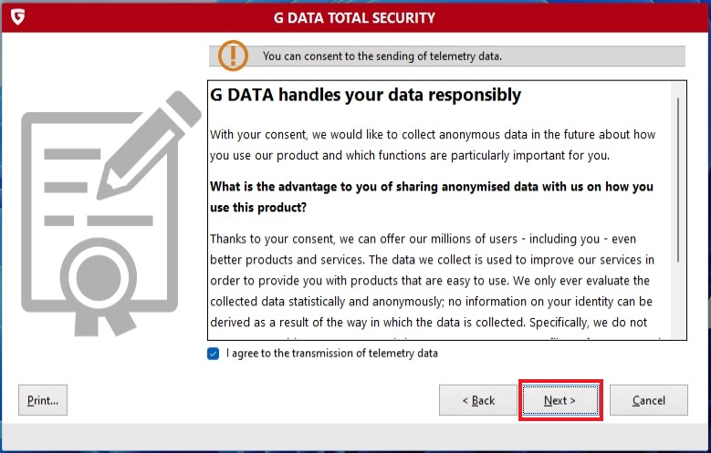 Install G DATA Software