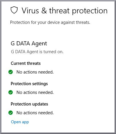 Agent in der Windows Sicherheit