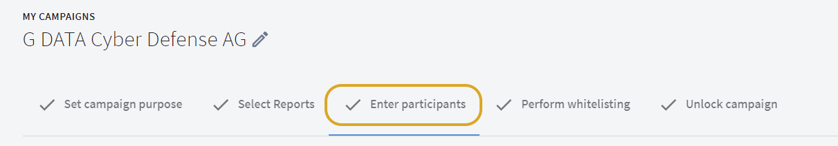 Enter participants