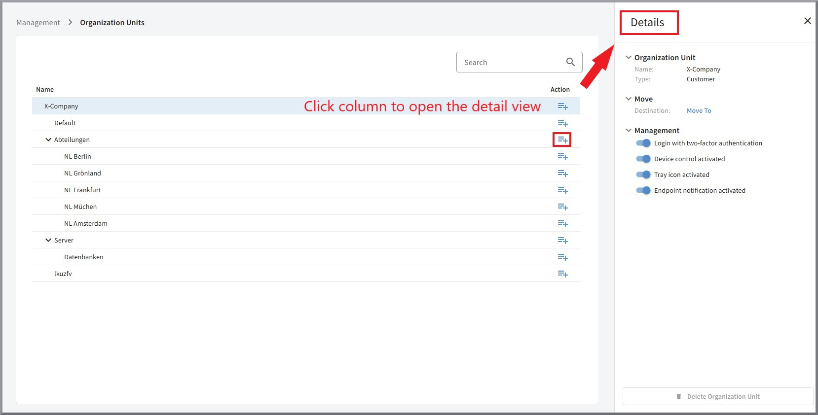 G DATA 365 | Managed XDR Organization management