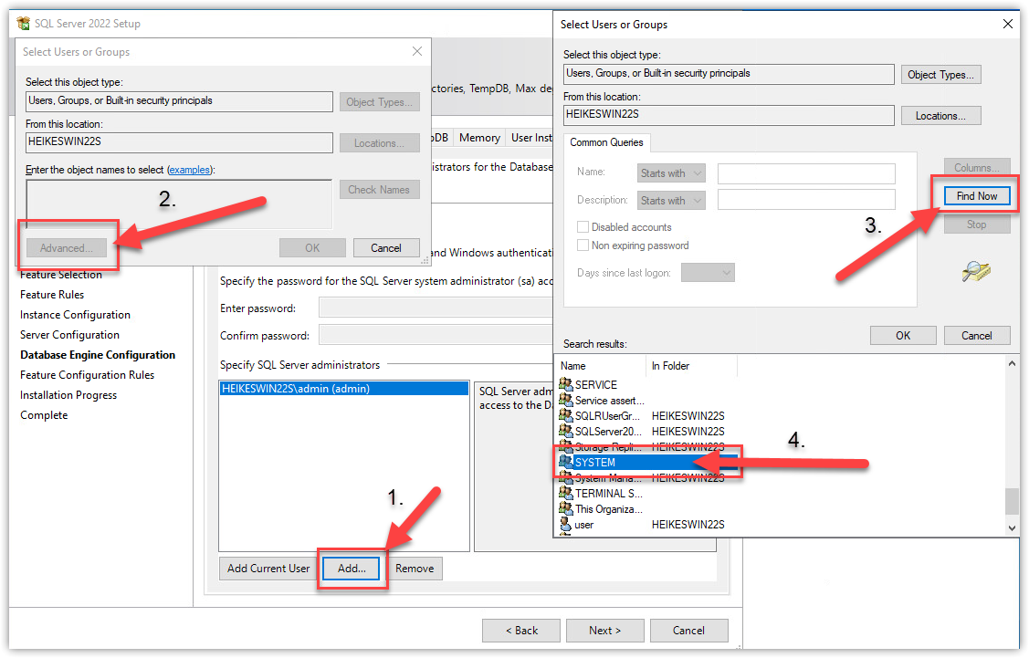 SQL Database Configuration Microsoft SQL Express