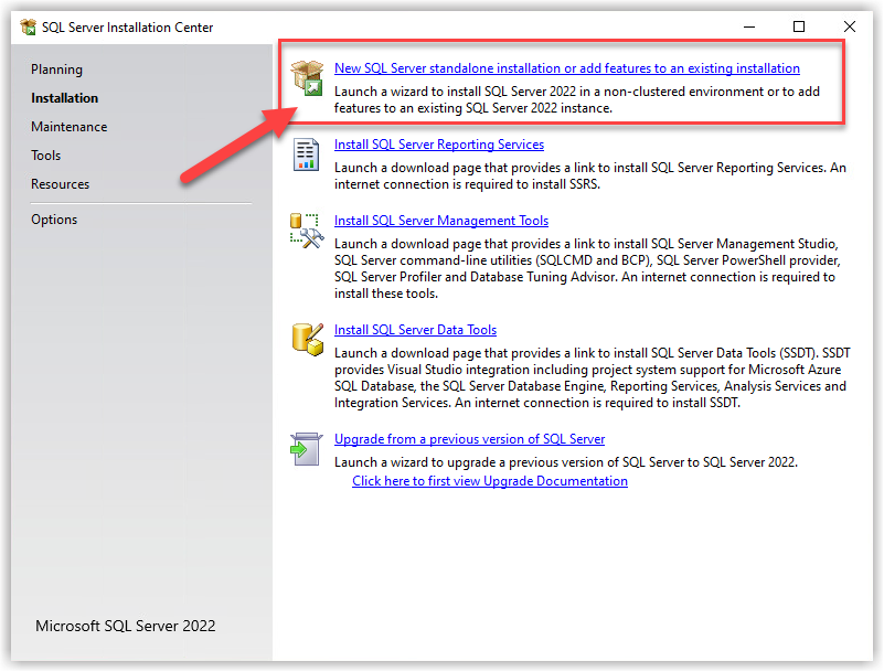 Installation Microsoft SQL Express