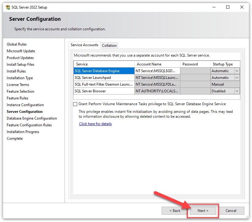 SQL Server Configuration Microsoft SQL Express