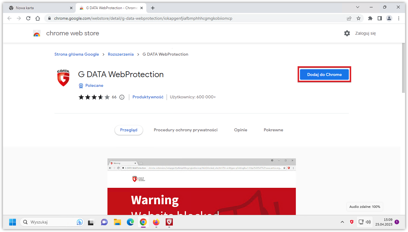 GDATA Chrome Erweiterung Installation