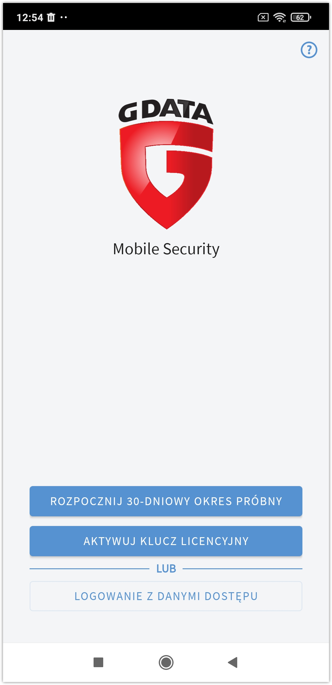 Logowanie danymi dostępu