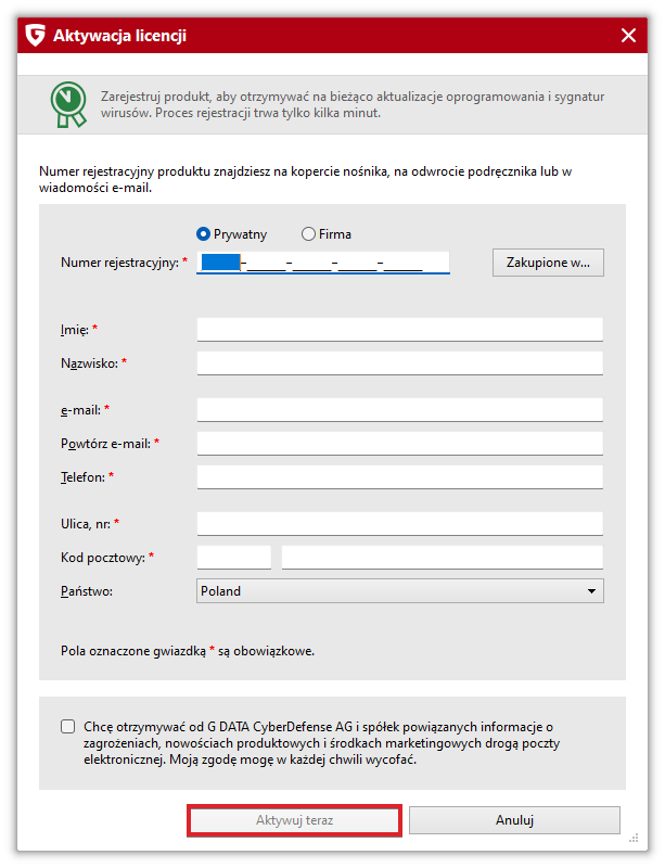 Total Security Install Register License GER 2019